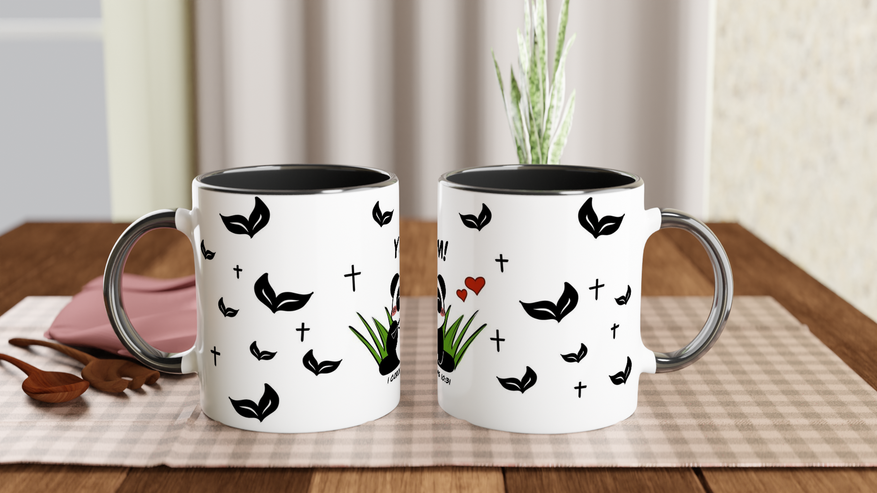 Cute Ceramic Panda Mug! 1 Corinthians 10:31 Bible verse