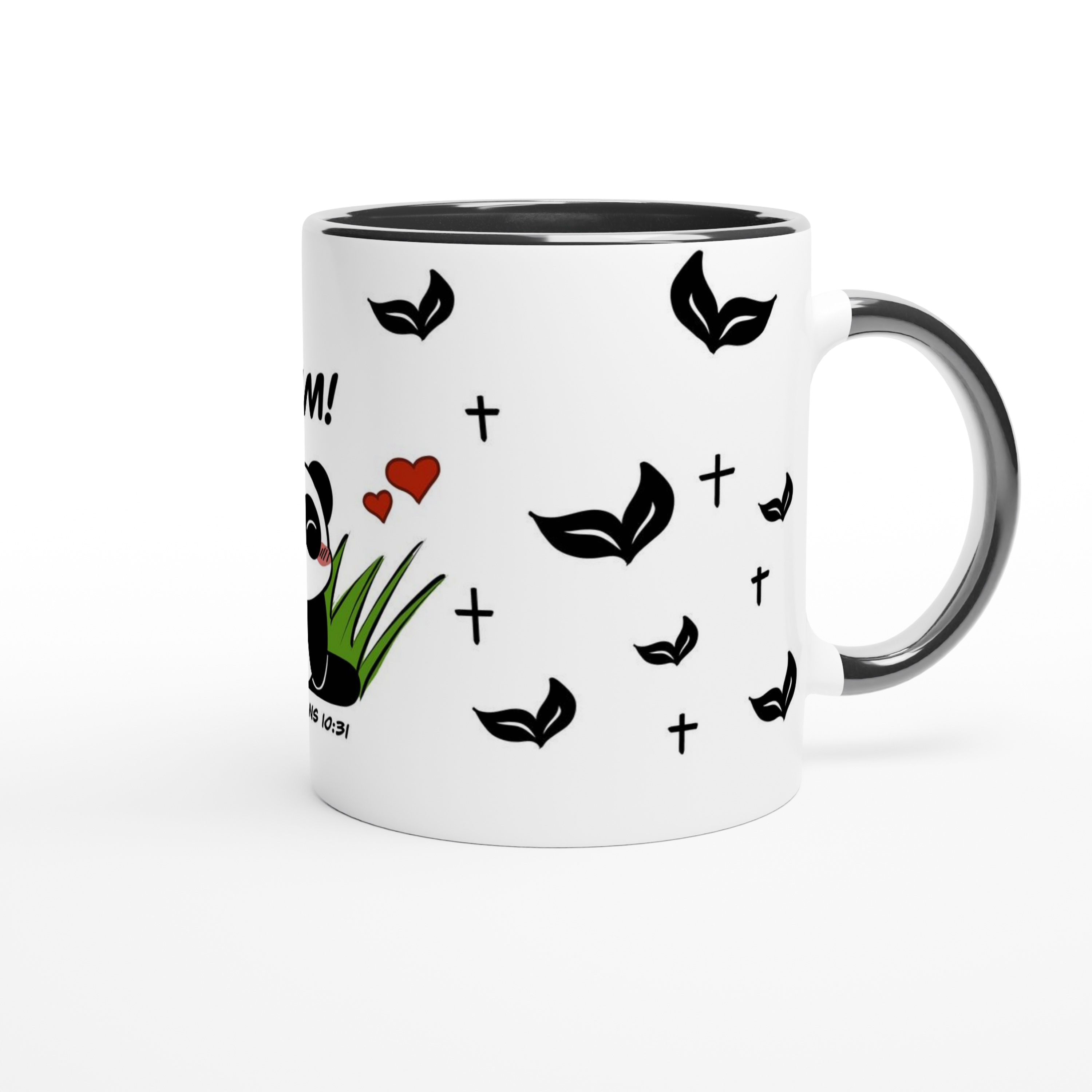 Cute Ceramic Panda Mug! 1 Corinthians 10:31 Bible verse